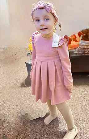 Платье праздничное нарядное повседневное для девочки с повязкой на голову 98,104,110,116,122 Николаев