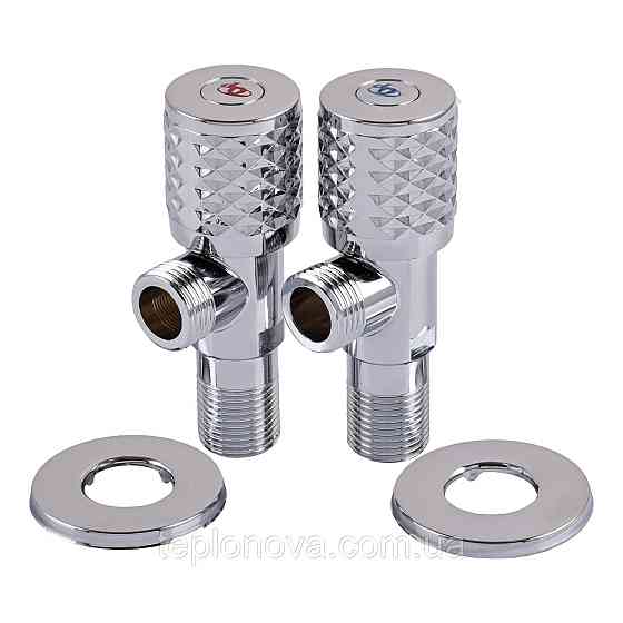 !!Набор кранов угловых керамика PROFESSIONAL EXCLUSIVE 1/2″X1/2″ 9999 CHROME (1уп.) Черновцы