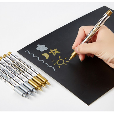 Маркер Baoke 1,5 мм срібний Металік (MARK-PER-BAO-MP550S) Вінниця - фото 2