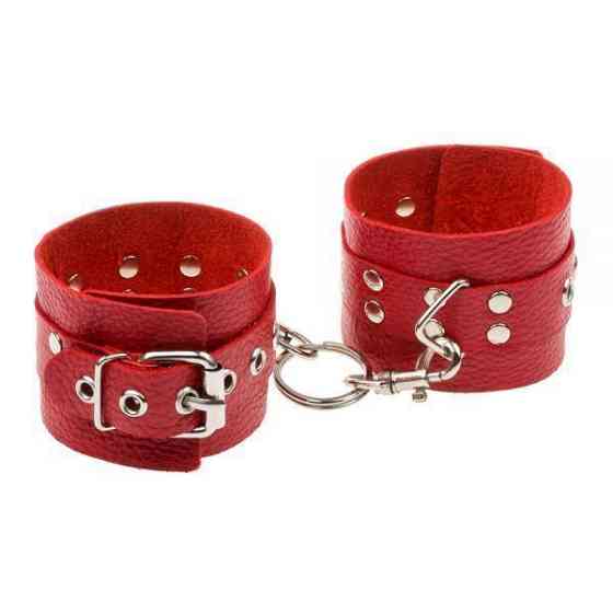 Наручники Leather Restraints Hand Cuffs Red Sex Aura Київ