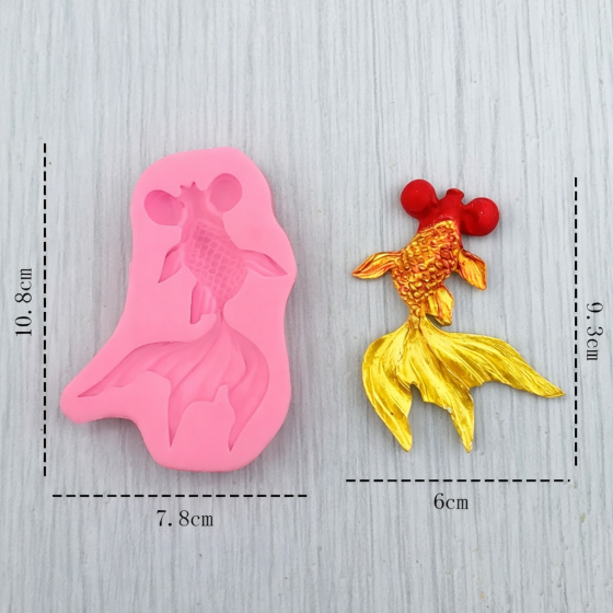 Молд силиконовый Золотая рыбка Телескоп 108 на 78 мм розовый Киев