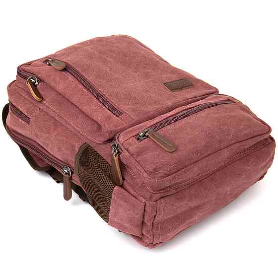 Рюкзак текстильний дорожній унісекс на два відділення Vintage 20615 Малиновий Київ