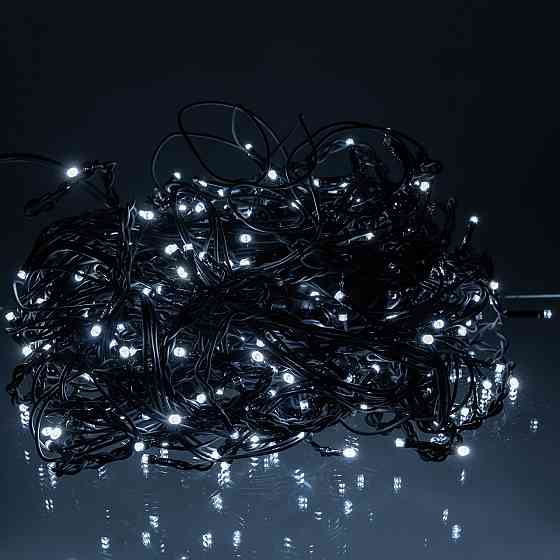 Гирлянда бахрома 20 м, 335 LED, чорний провід, біла Київ