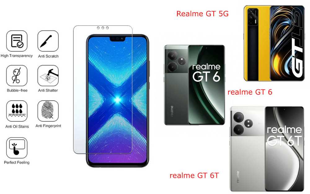 Защитное стекло NeoGlass для Realme GT 5G, realme GT 6, realme GT 6T – ультрапрозрачное и устойчивое Киев - изображение 4