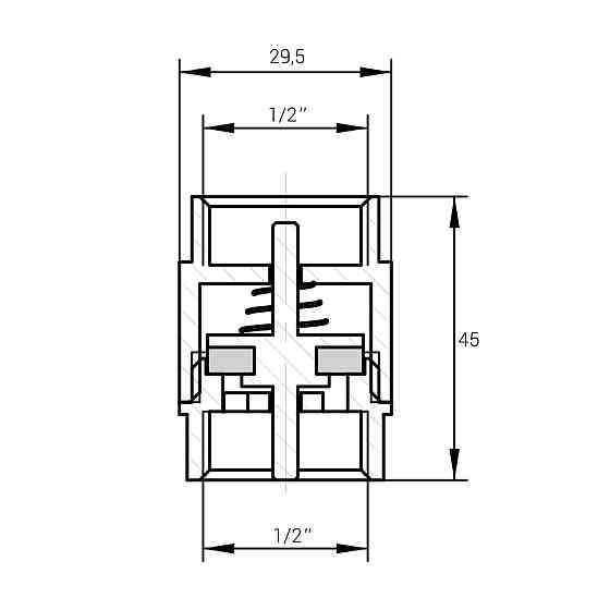 Клапан обратного хода воды латунный 1/2″ВР х 1/2″ВР литейный Б3601А VA (000025802) Киев
