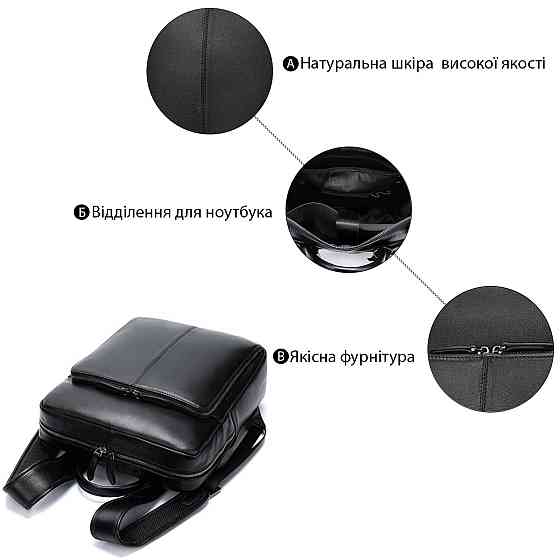 Рюкзак шкіряний Vintage 14822 Чорний Київ