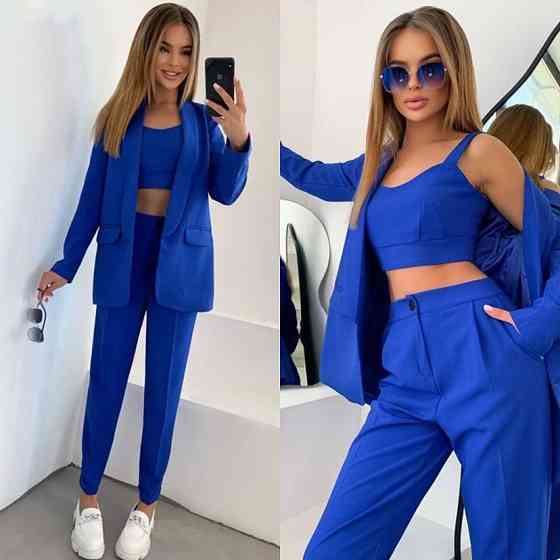 Костюм-трійка з топом "Vanity" оптом I Розпродаж моделі Електрик, 46 Київ