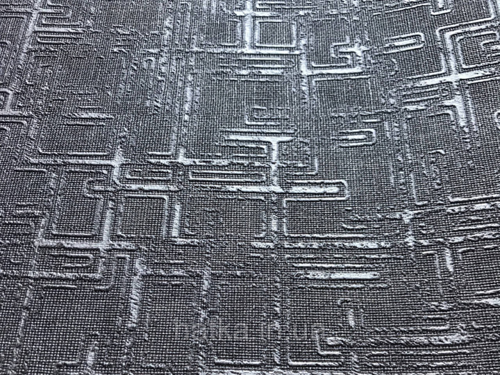 Шпалери вінілові на паперовій основі Zambaiti C88103 ABITAT геометрія темно сіра чорна металева серебрист Київ - фото 5