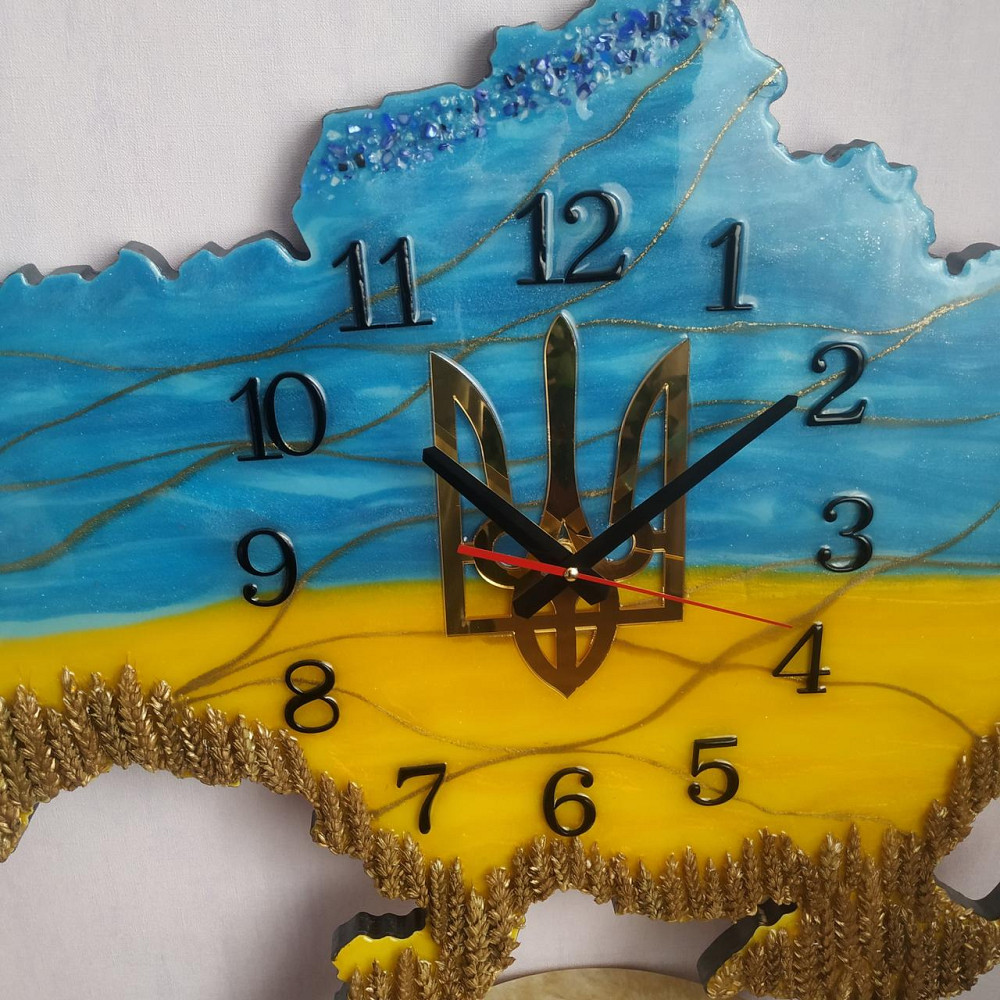Часы настенные 130*85 см из эпоксидной смолы ручной работы 
