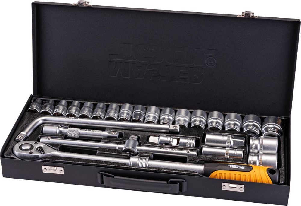 Набор торцевых насадок MASTERTOOL PROFI CrV 1/2