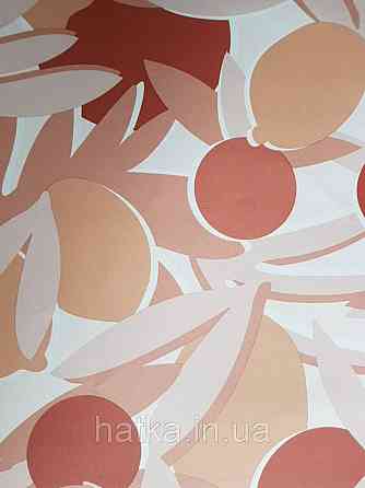Шпалери вінілові Lutece Bensimon листя лимони листя бордові рожеві коричневі кремові Київ
