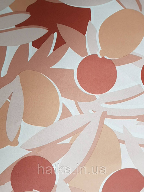 Шпалери вінілові Lutece Bensimon листя лимони листя бордові рожеві коричневі кремові Київ - фото 1