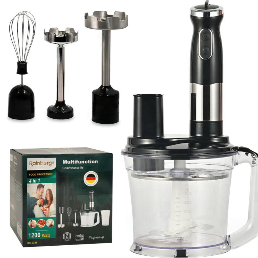 Блендер 4в1 Rainberg RB-2238 + Подарок Весы до 10кг SF-400 / Блендер с чашей / Ручной блендер измельчитель Киев - изображение 2