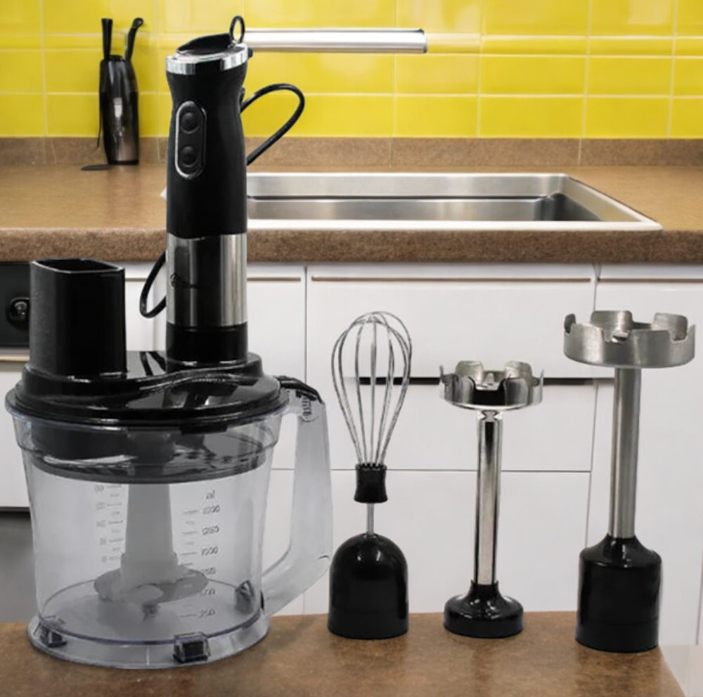 Занурювальний блендер ручний DOMOTEC R.314B 5в1 з 3 насадками і чашею, потужність 800Вт Одеса - фото 2