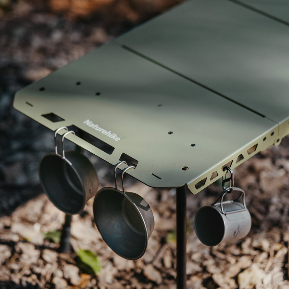Стол складной Naturehike CNK2450JJ025 (80х40 см) алюминий Оливковый Винница - изображение 4