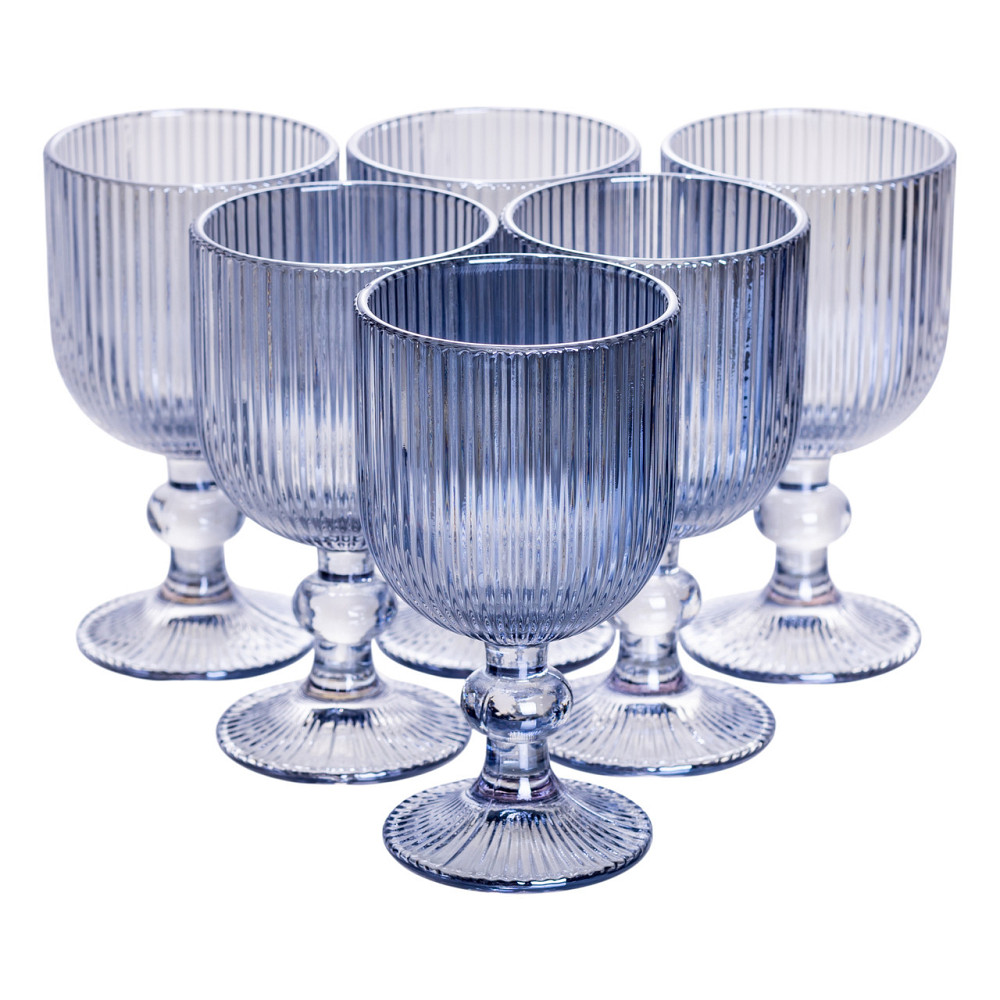 Набір келихів для вина 6 (шт) по келихи під вино 220 (мл) на ніжці келихи винні Блакитний HP-19-7114BL Коломия - фото 1