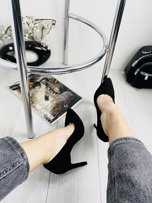 Nivelle Туфлі жіночі NIVELLE чорні натуральна замша 37р. каблук 11см (1740/10502-10512) Коломия - фото 7