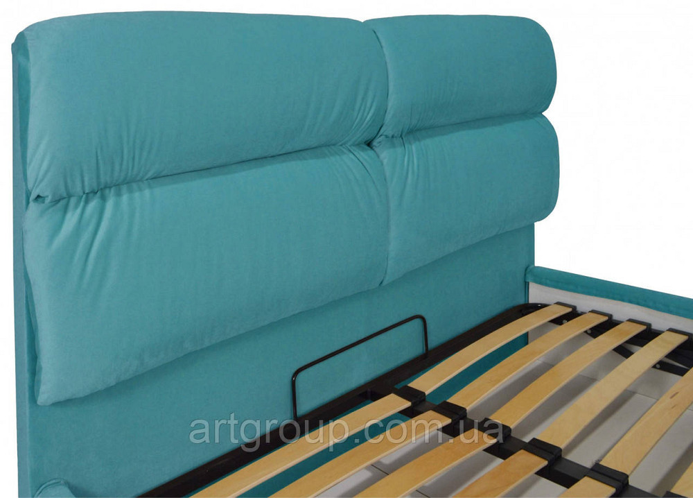 Ліжко Двоспальне Oxford Comfort 180 х 200 см Missoni 014 З підйомним механізмом та нішою для білизни Блакитний Дніпро - фото 11