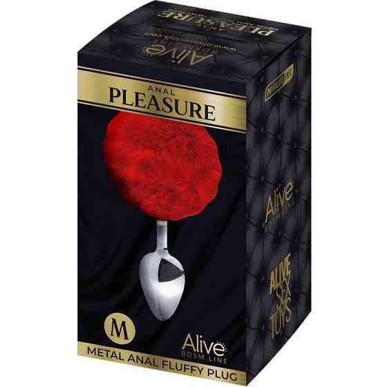 Анальная пробка Alive Anal Pleasure с красным хвостиком, M Sex Aura Киев