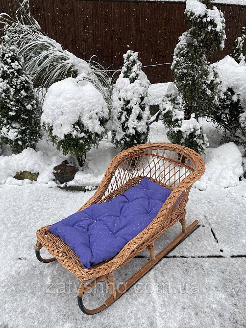 Санки детские плетеные с синим матрасм Киев - изображение 1