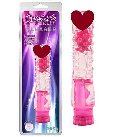 Вибратор с рельефом Chisa Crystal Jelly Pleaser на батарейках, розовый Sex Aura Киев