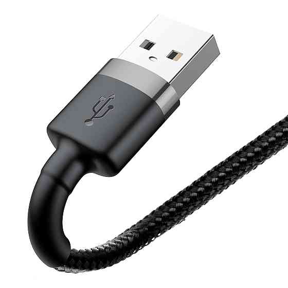 Кабель Baseus Cafule Cable USB - Lightning 2.4A 1m, цвет серо-черный CALKLF-BG1 Одесса