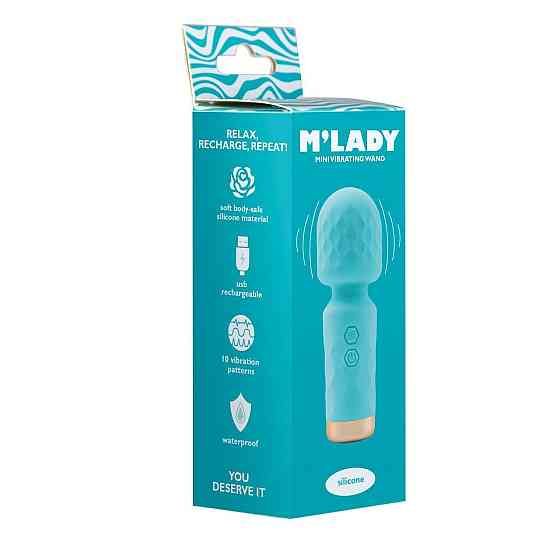 Вібромасажер M’Lady Mini Vibrating Wand Teal Sex Aura Київ