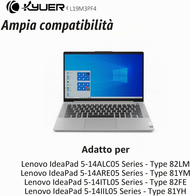Аккумулятор K KYUER L19M3PF4 для Lenovo IdeaPad 5 14, 56.5 Вт·ч, 4955 мА·ч, 11.52 В, L19L3PF7 Киев - изображение 3