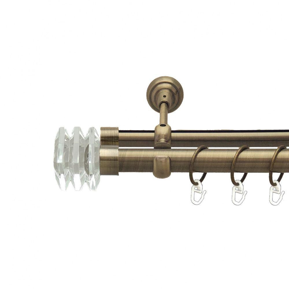 Карниз Orvit Міліора металевий дворядний опозитний гладка \ профільна труба кільце металеве Антик 25\19 мм 240 см (7524114) Львів - фото 1