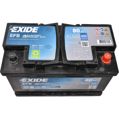 Акумулятор автомобільний EXIDE START-STOP EFB 80A (EL800) Вінниця - фото 2