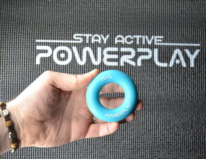 Еспандер кистьовий силіконовий PowerPlay PP-4324 Hand Grip Ring Light 15 кг. Синій Кам'янське - фото 8