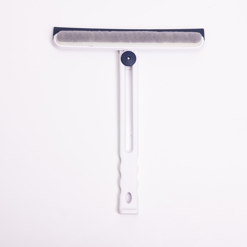 Скребок для миття скла складний з абразивною губкою та гумовим лезом для вікон дзеркал душу Блакитний HP-35015-27BL Київ - фото 4