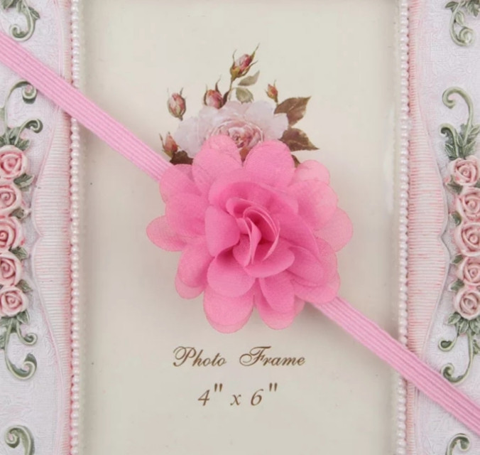 Детская повязка с шифоновым цветком one size розовый Киев - изображение 2