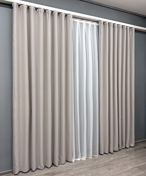 Комплект штор VR-Textil Блекаут двосторонній Scandi № 1901ш Світло-бежевий 200х270 см 2 шт (32-260) Київ - фото 4