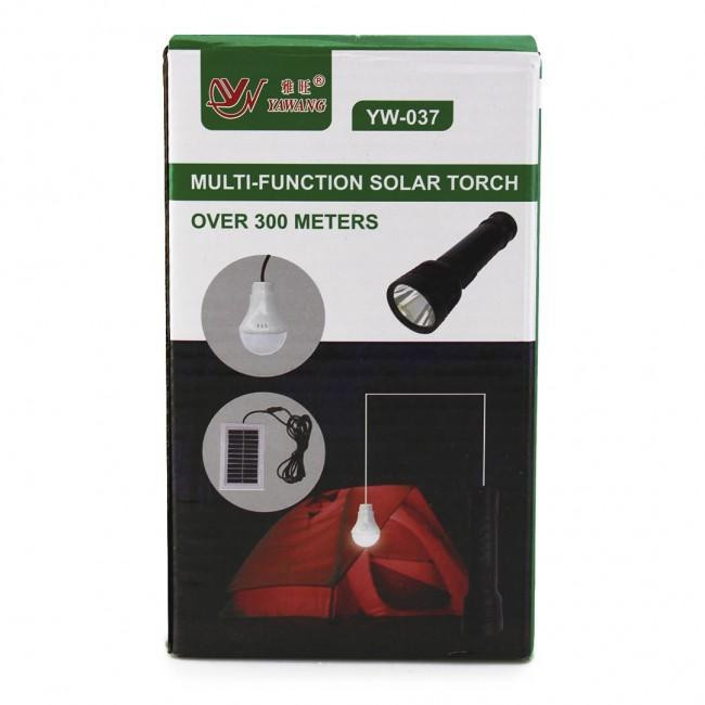 Фонарик ручной BL YW-037 Bailong с LED лампочкой, солнечной батареей и аккумулятором, многофункциональный Одесса - изображение 2