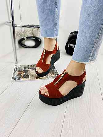 Injers Босоніжки жіночі INJERS 423 червоні (літо, замша натуральна) (918) Коломыя