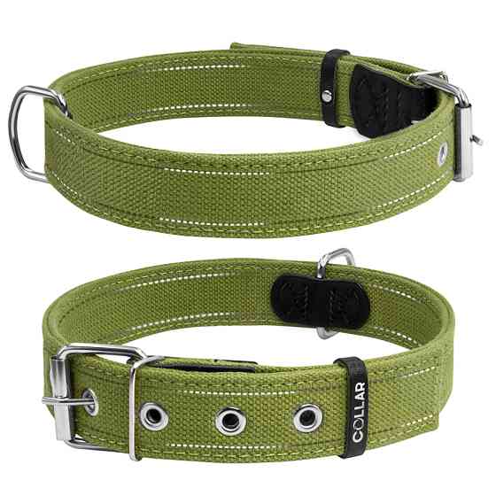 Нашийник для собак бавовняна тасьма CoLLaR Брезент подвійний (ширина 35мм, довжина 51-63см) Коломыя