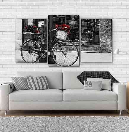 Модульна картина Велосипед і Квіти Art-105_3 Київ