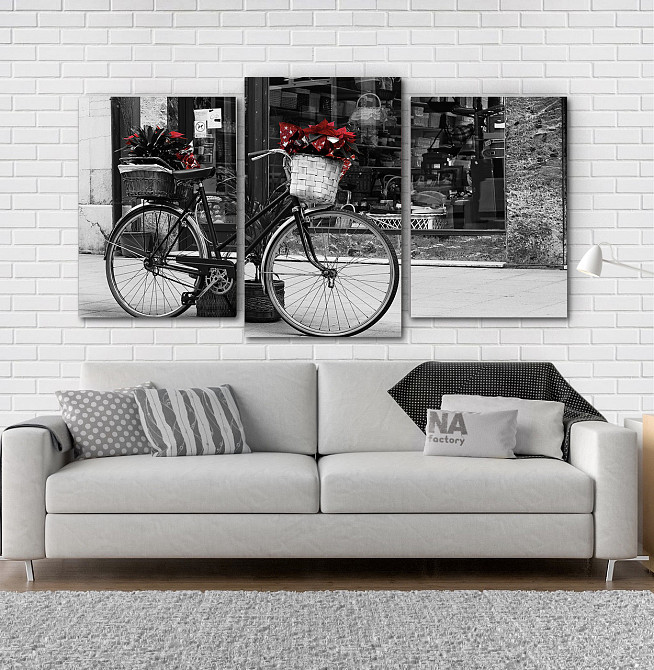 Модульна картина Велосипед і Квіти Art-105_3 Київ - фото 2