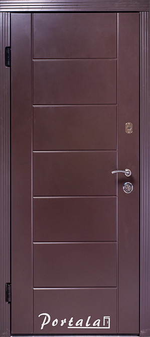 Двери уличные для частного дома, серия Люкс+Кале, крашенный МДФ (RAL8019), модель Токио Киев - изображение 1