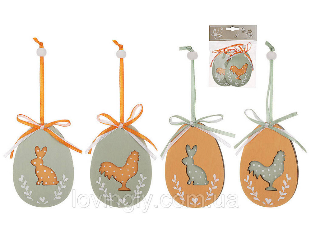 Крупные подвески яйцо дерево 6,4×9 см набор 2 шт Ирпень - изображение 7