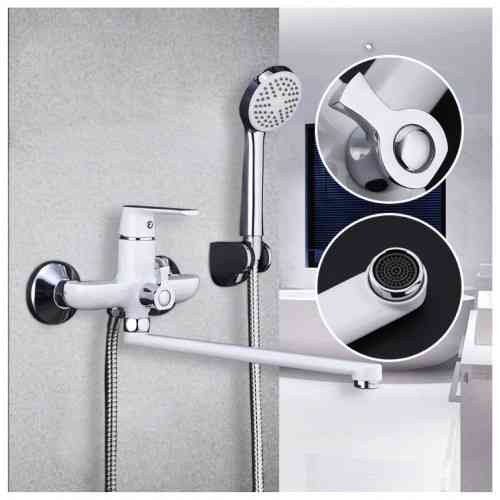 Змішувач для ванни з душовим гарнітуром Frap F2231 білий/хром Київ