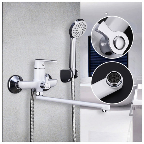 Смеситель для ванны с душевым гарнитуром Frap F2231 белый/хром Киев - изображение 4