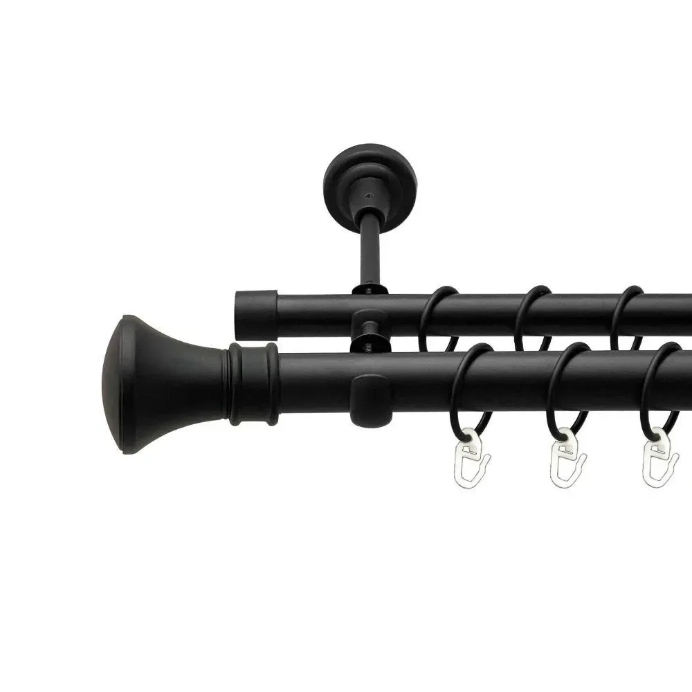 Карниз Orvit Люксор металевий дворядний відкритий гладка труба кільце металеве Чорний Оксамит 25\19 мм 200 см Львов - изображение 1