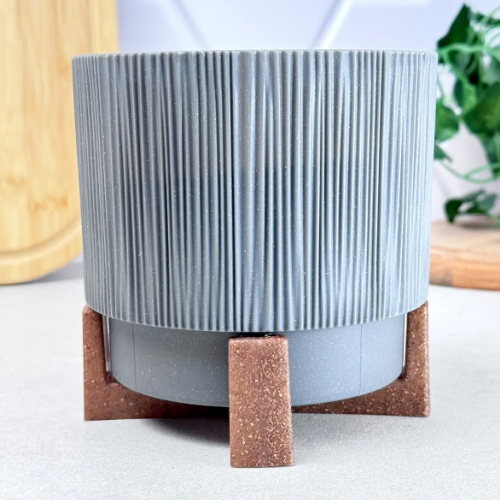 Вазон Осло зі вставкою та декоративною підставкою 30см граніт Алеана Житомир - фото 5