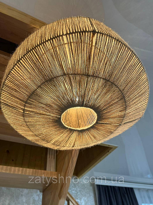 Люстра плетеная   круглая из джуготвой нити Киев - изображение 3