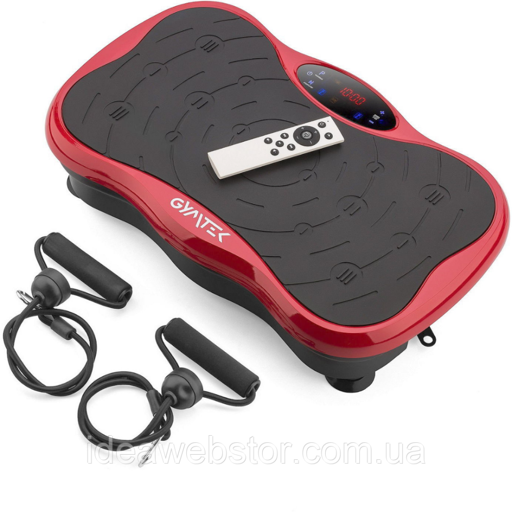 Віброплатформа Gymtek XP500 2D для дому з пультом керування й еспандерами вібротренажер для схуднення фітнесу масажу червона Київ - фото 12