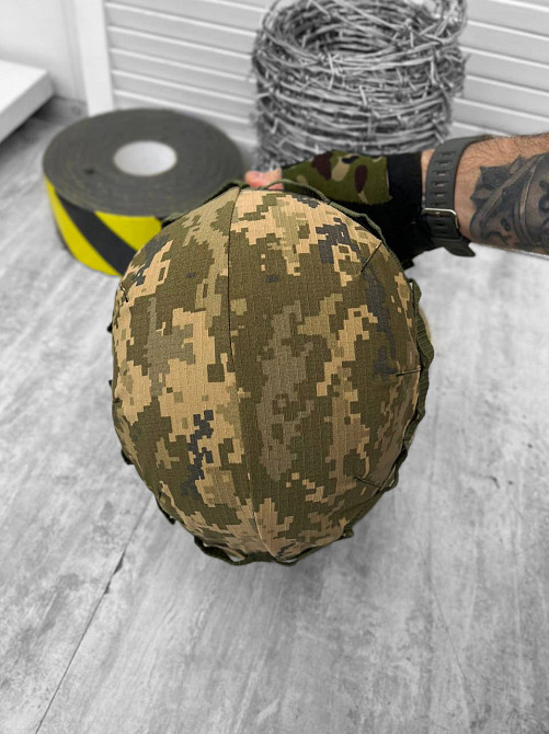 Кавер чохол для каски шолома піксель ЗСУ на затягуванні маскувальний чохол на шолом для військових п Одеса - фото 6