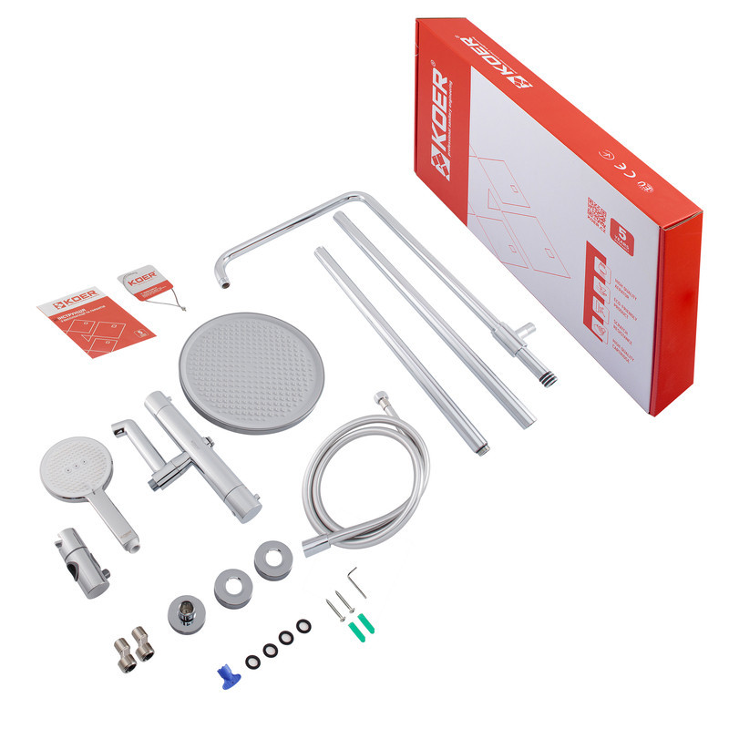 Душова колона Koer KB-57029-01 з термостатичним змішувачем, 3 функції, колір хром Харків - фото 9