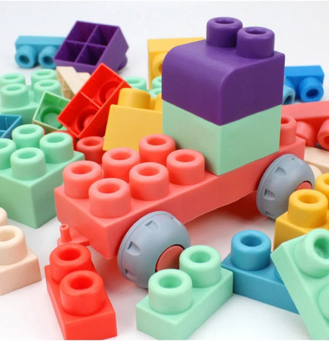 М'який силіконовий конструктор для дітей Soft rubber building blocks 80 шт Кам'янець-Подільський - фото 10